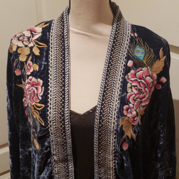 Nwt Johnny Was embroidered Velvet Kimono size L - Picture 3 of 8